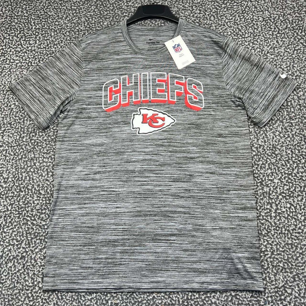 Nike Kansas City Chiefs NFL Dri-Fit Shirt Men Large Gray Short Sleeve New L